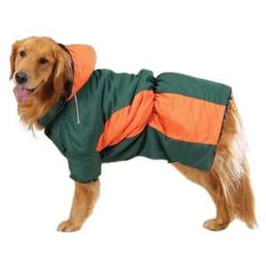  Zack & Zoey Green & Orange Base Camp Warm Hooded Dog Coat 