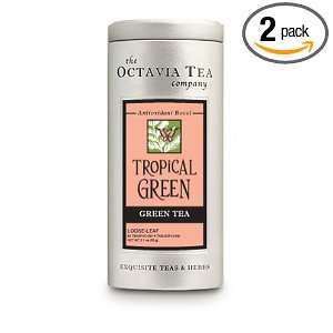 Octavia Tea Tropical Green (Green Tea) Loose Tea, 2.12 Ounce Tins 