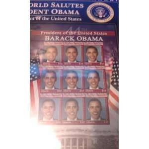  The World Salutes President Obama Liberia Stamps 