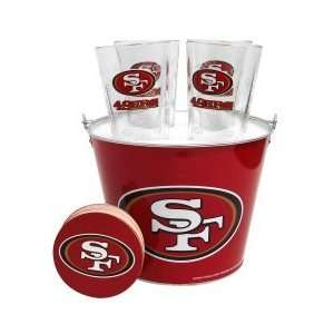 San Francisco 49ers Pint Glasses and Beer Bucket Set  San Francisco 
