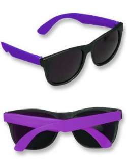  Neon Purple & Black Sunglasses Wayfarer 80s Clothing