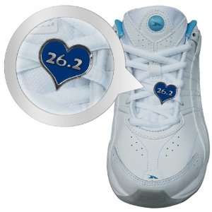  26.2 Marathon Blue Heart  LaceBLING Shoe Lace Charm 