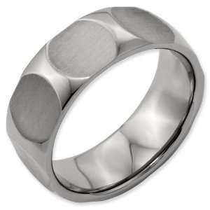  Titanium Faceted 8mm Satin Band ring Jewelry