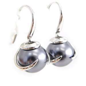  Earrings silver Perla gray. Jewelry