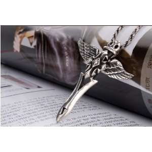 Silver Angel Pendant Sword Necklace Jewelry for Mens Fashion (PENDANT 
