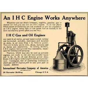 1912 Ad International Harvester I H C Oil Mining Engine 