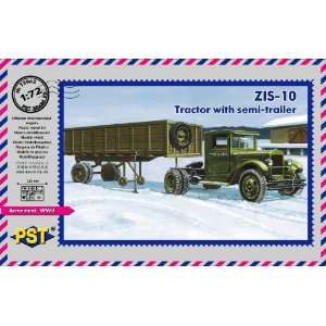    PST 1/72 ZIS10 WWII Tractor w/Semi Trailer Kit Toys & Games