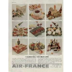  7 Course Meal   1600 Miles Long . 1960 Air France Jet 