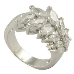  Clear CZ Leaf Ring Jewelry