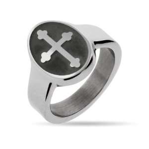  Oval Cross Signet Ring Size 5 (Sizes 5 6 7 8 9 10 11 12 