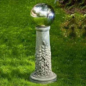  Campania International Rose Cast Stone Globe Holder Verde 