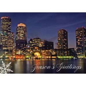  City Lights At Rowes Wharf Holiday Cards