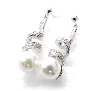  Earrings silver Renaissance white. Jewelry