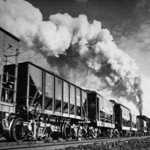  View of a Railcar Loaded with Iron Ore Moving Along the 