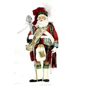    Kurt Adler Fabriche 13 Inch Musical Scottish Santa