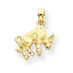   14k 3 D Taurus Zodiac Pendant   Measures 16x14mm   JewelryWeb Jewelry