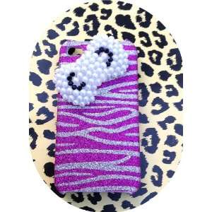  Hello Kitty Bling Pink Zebra & Pearl Bow Kawaii Iphone 4 