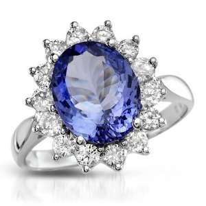  Ring With 4.00ctw Precious Stones   Genuine Diamonds and 