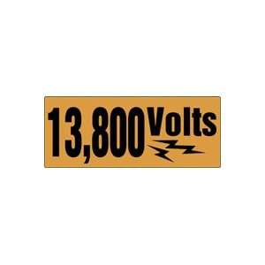  Labels 13,800 VOLTS (W/GRAPHIC) 2 x 6 Adhesive Dura 