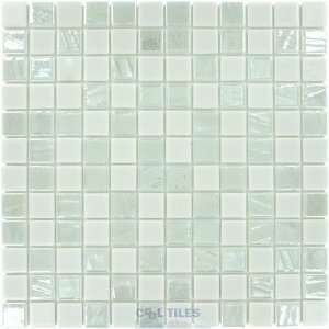  Mixes collection 1 x 1 recycled glass tile meshed backed 