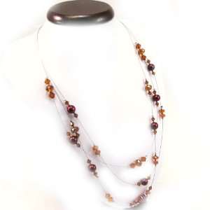  Necklace french touch Satellites brown. Jewelry