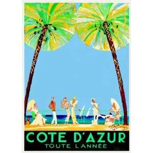  Cote dAzur by Jean Gabriel Domergue. Size 27.25 X 39.25 