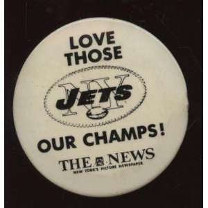  Original 1969 The News New York Jets World Champions Pin 