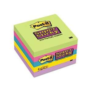 Post it Notes, Super Sticky Pad, 3X3, Assorted Ultra Colors, 5 Pads 
