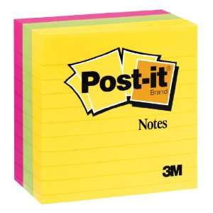  Post it Notes, 4 in x 4 in, Ultra Collection, Lined, Three 