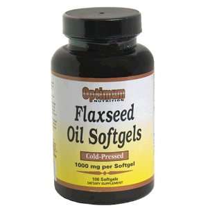   Pressed Flaxseed Oil Softgels, 1000 mg, 100 Count Bottles (Pack of 4