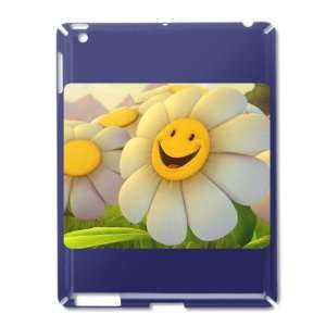 iPad 2 Case Royal Blue of Smiley Face on Daisy
