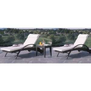   903 1324 BLK Soho Patio 3 Pieces Set   2 Chaise Lounges and End Table