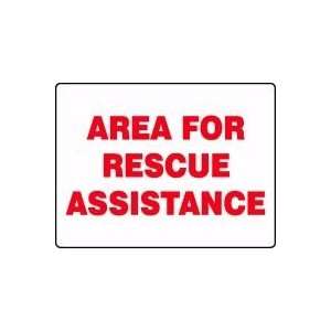  AREA FOR RESCUE ASSISTANCE Sign   18 x 24 Adhesive Dura 
