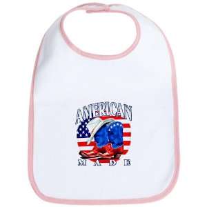  Baby Bib Petal Pink American Made Country Cowboy Boots and 