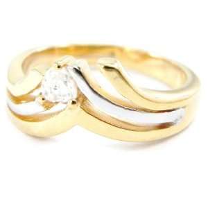  Gold plated ring Câlin 2 tones.   Taille 54 Jewelry