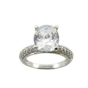  WHITE CZ SOLITARY RING CHELINE Jewelry