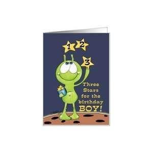  Three Year Old Boy Alien and Stars Card Toys & Games