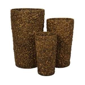  Set of 3 South American Woven Water Hyacinth Oversized 
