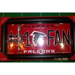  Atlanta Falcons Collectible License Plate Clock Frame 