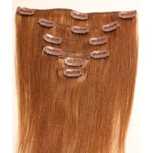   100% Human Hair Clip On In Extensions 6 Piece Set Color 1B Off Black