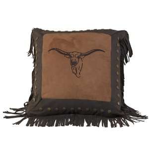  Embroidered Steer Pillow