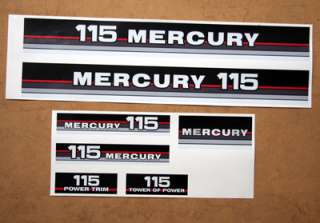 Mercury 115 red/blue band outboard graphics/sticker kit  