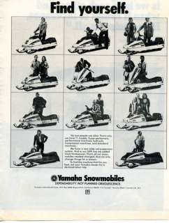 1974 Yamaha 433 245 282 338 GPX Snowmobile Ad  