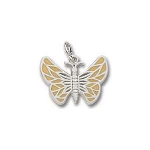  3553 Butterfly Charm   Gold Plated Jewelry