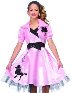 Pink Sock Hop Outfit 50s Halloween Poodle Skirt Costume  