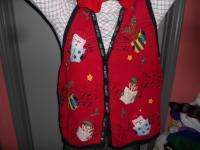 HYSTERICAL MUSICAL UGLY CHRISTMAS SWEATER VEST 26/28 MENS WOMENS 