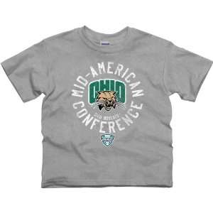  Ohio Bobcats Youth Conference Stamp T Shirt   Ash Sports 