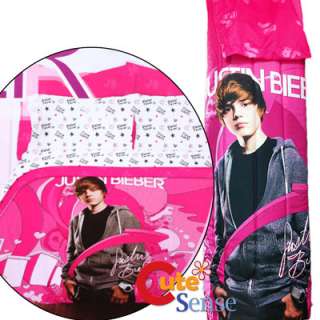 Justin Bieber Twin Microfiber Comforter Set Pink Comforter Pillow Sham 