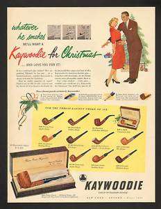 1951 Kaywoodie Smoking Pipes 12 For Christmas Print Ad  