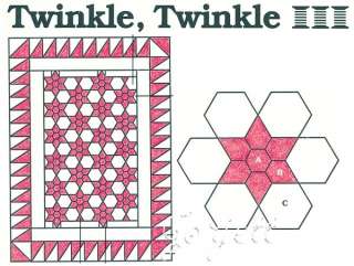Twinkle Twinkle Star Quilt Block & Quilt quilting pattern & templates 